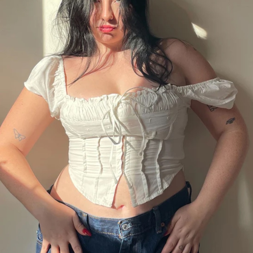 NWT Princess Polly Off Shoulder White Corset Top